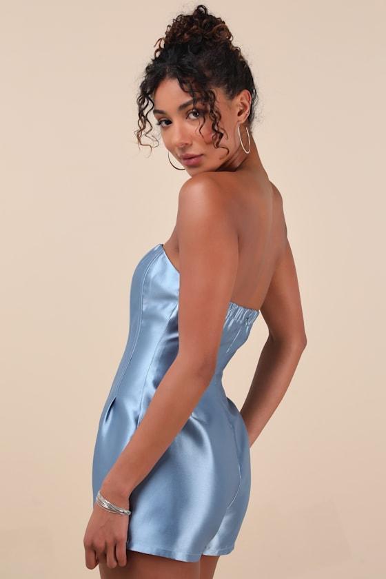 Dayvon Light Blue Strapless Romper Product Image