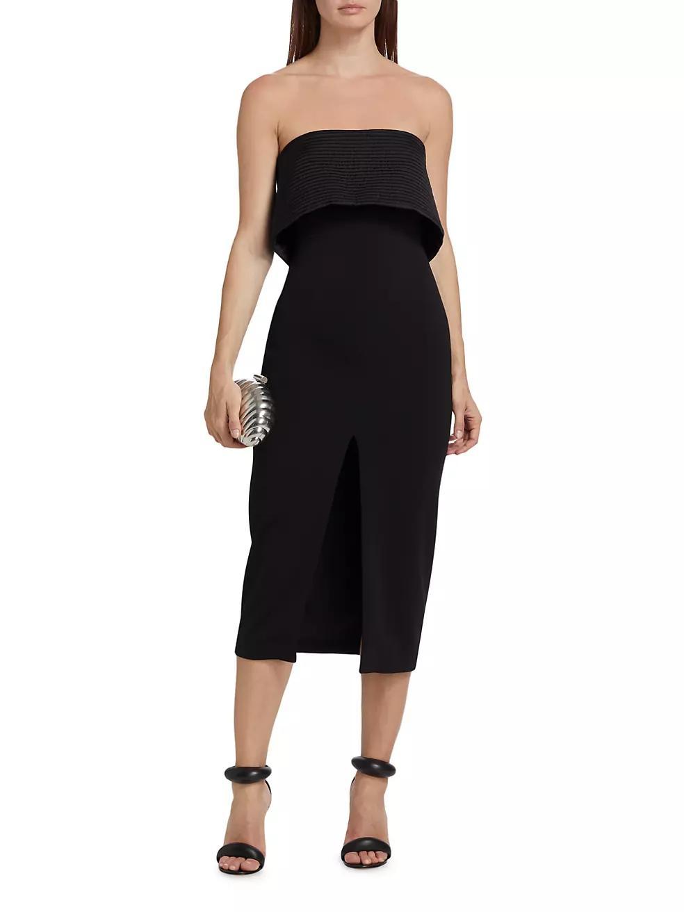 Stretch-Crepe Strapless Midi-Dress Product Image