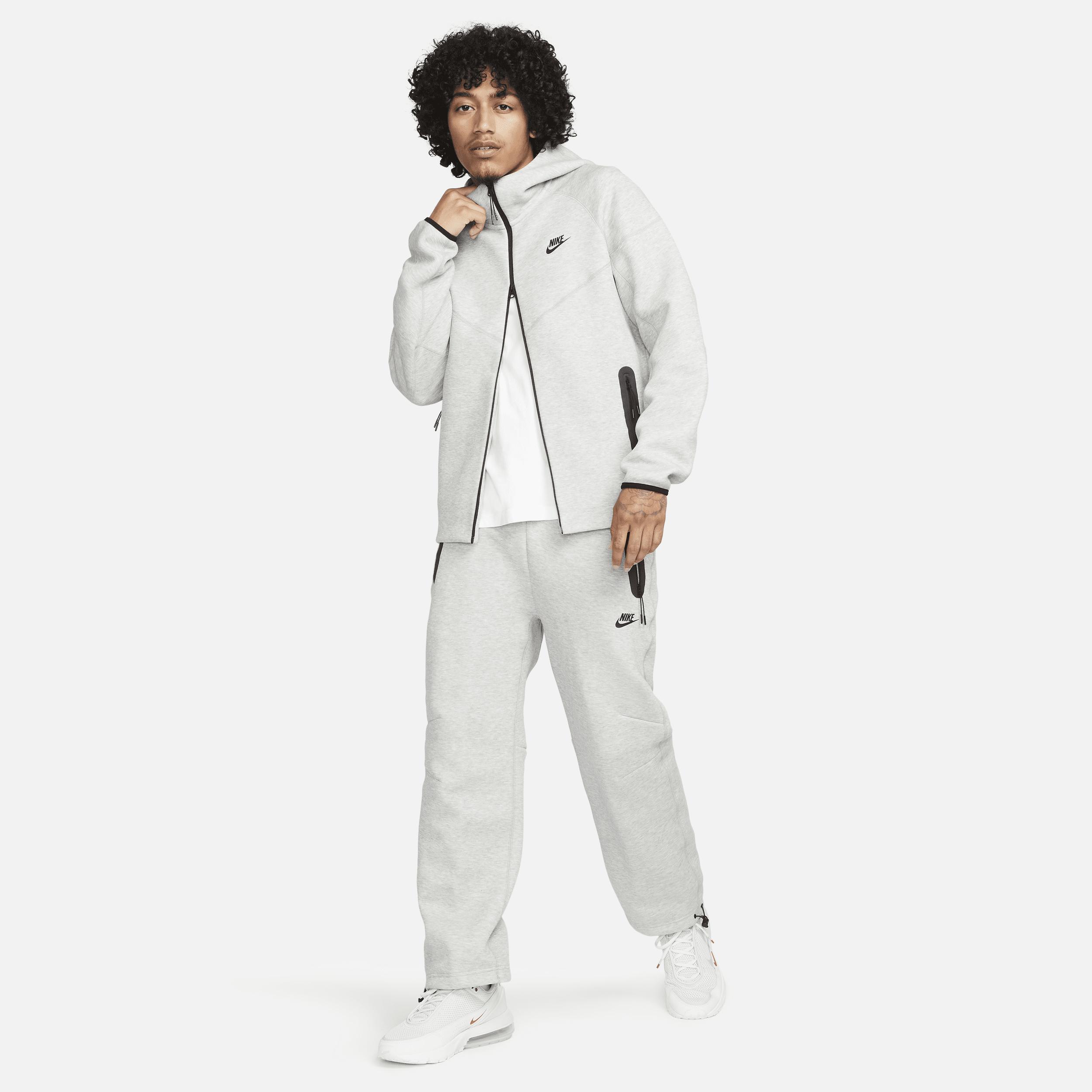 Nike Mens Tech Fleece Open Hem Pants - Dark Grey Heather/Black Product Image