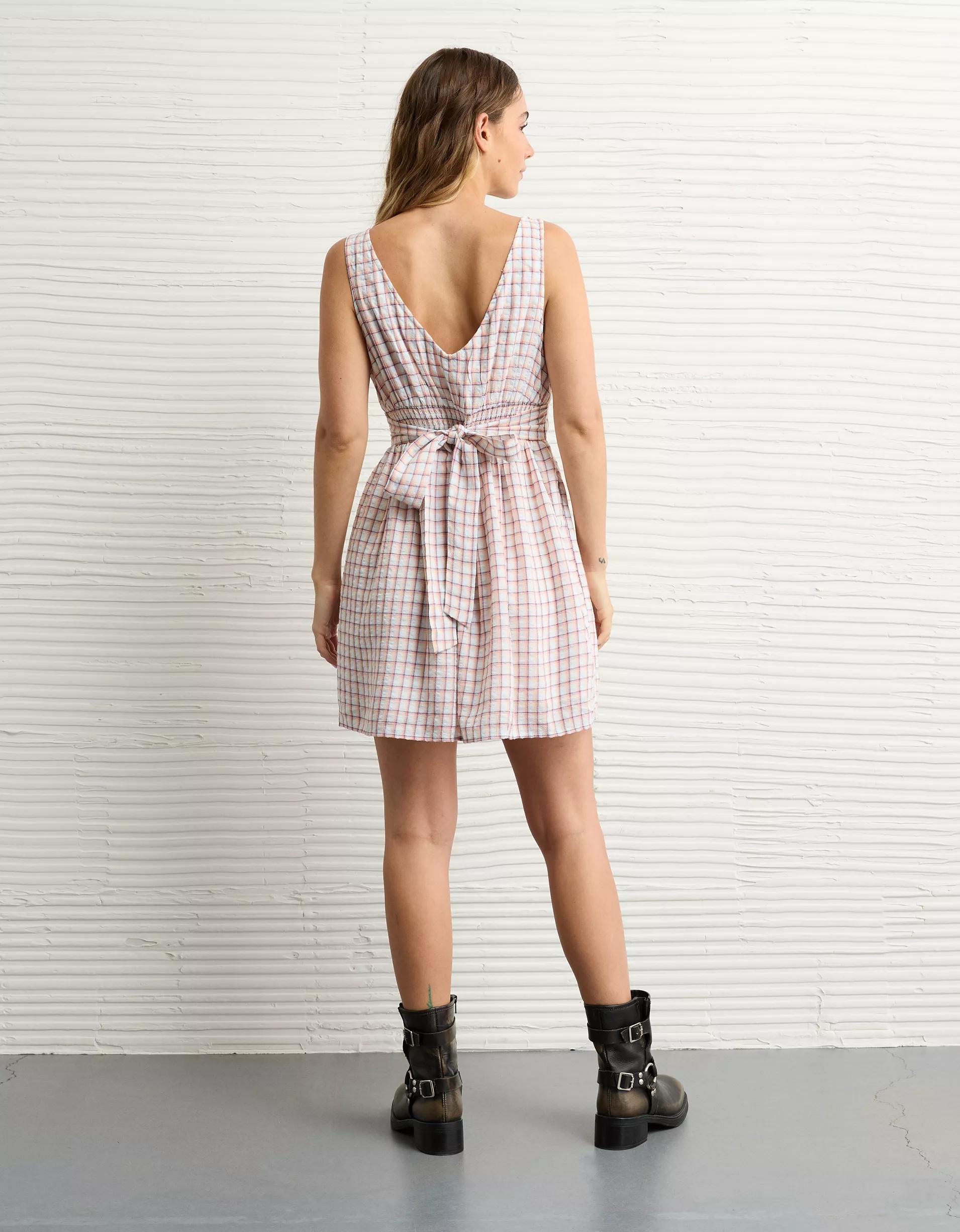 AE V-Neck Scalloped Mini Dress Product Image