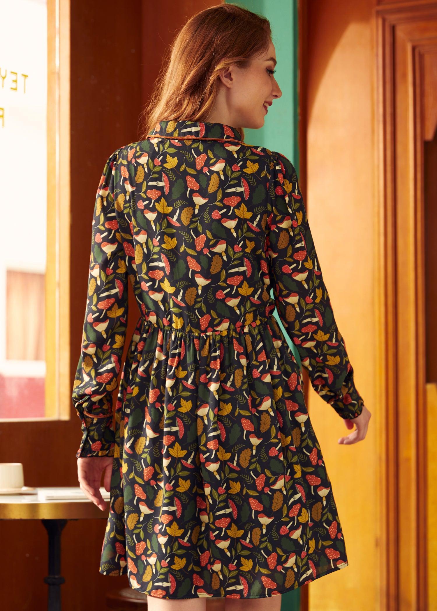 Afternoon Tea Time  Drop Waist Shirt Dress Product Image