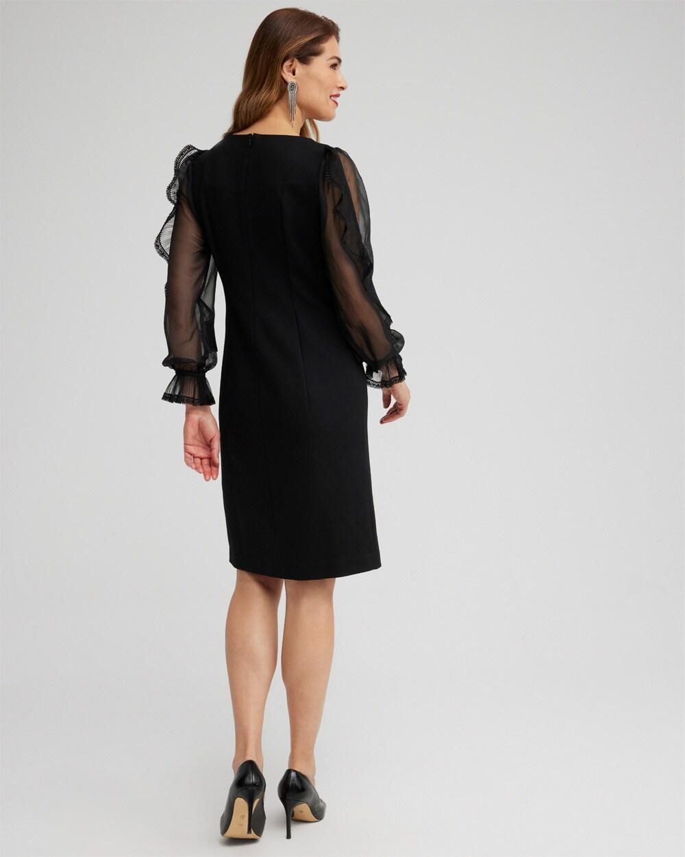 Ponte Chiffon Sleeve Dress Product Image