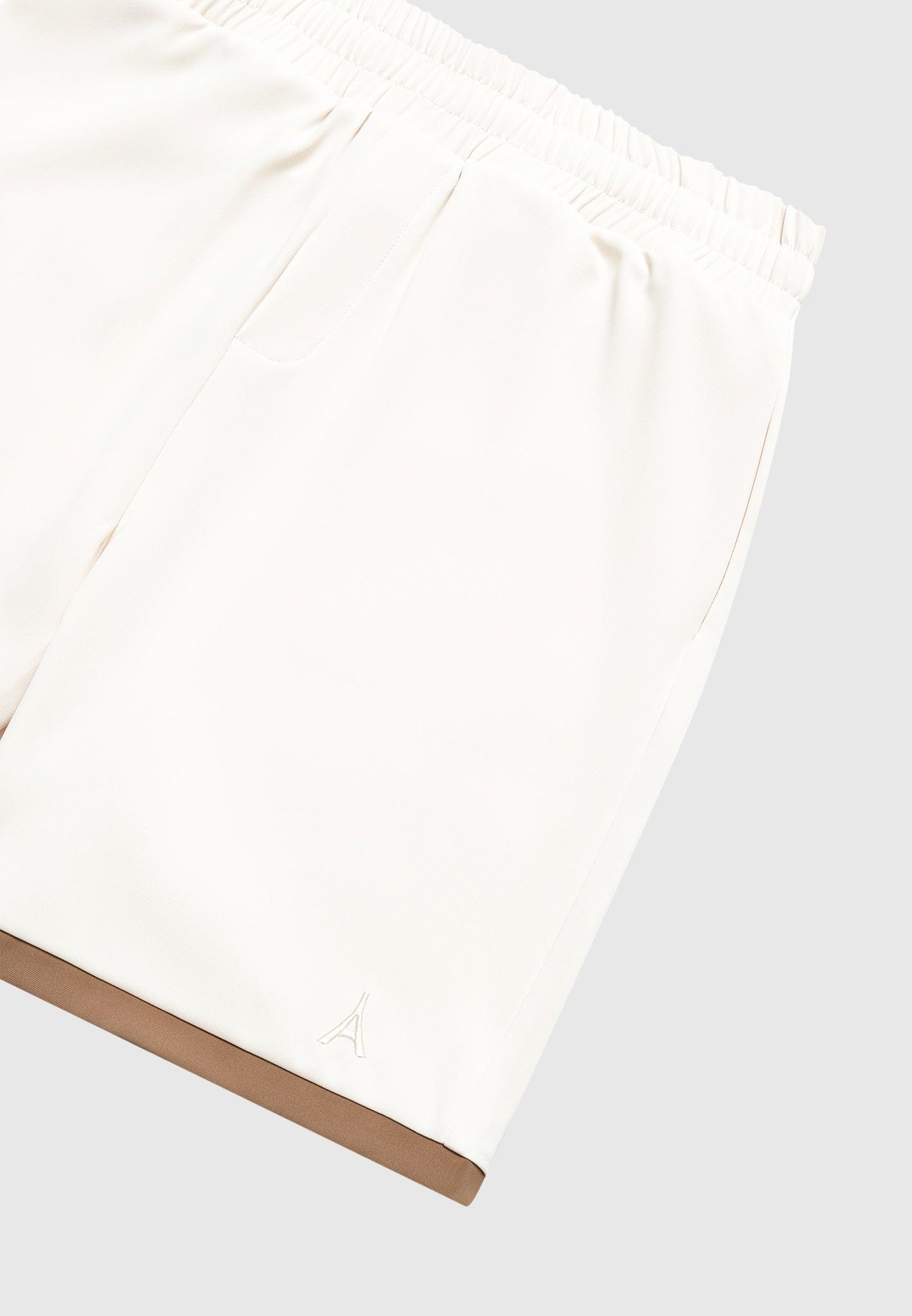 Colour Block Shorts - Cream/Brown Male Product Image