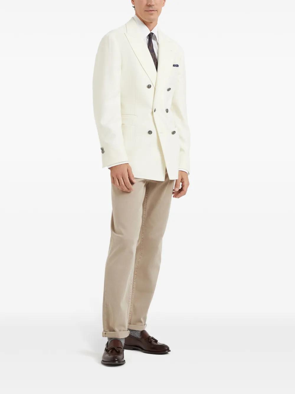 BRUNELLO CUCINELLI Straight-leg Cotton Jeans In Beige Product Image