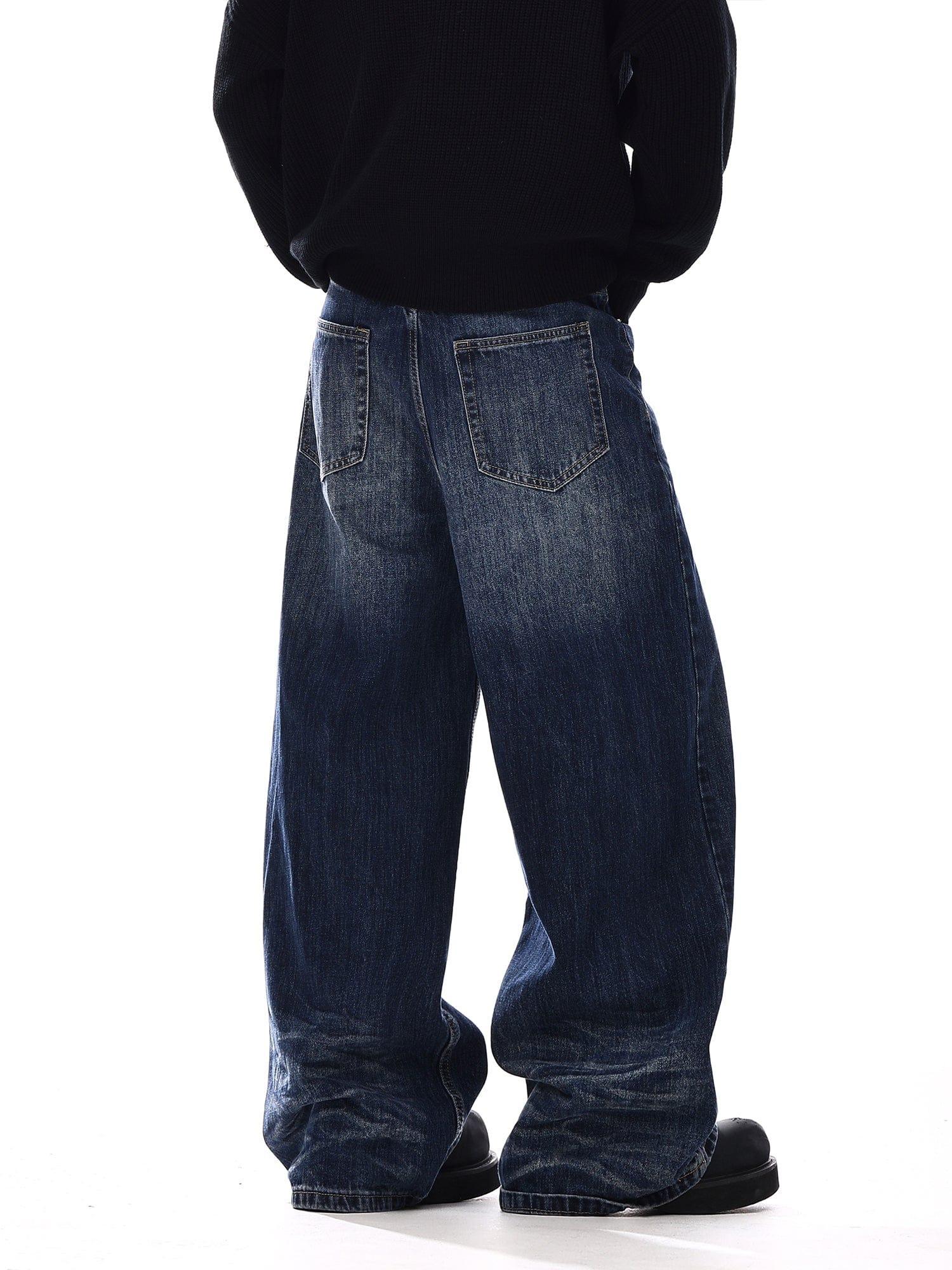 RT No. 12540 NAVY BLUE DENIM STRAIGHT JEANS Product Image