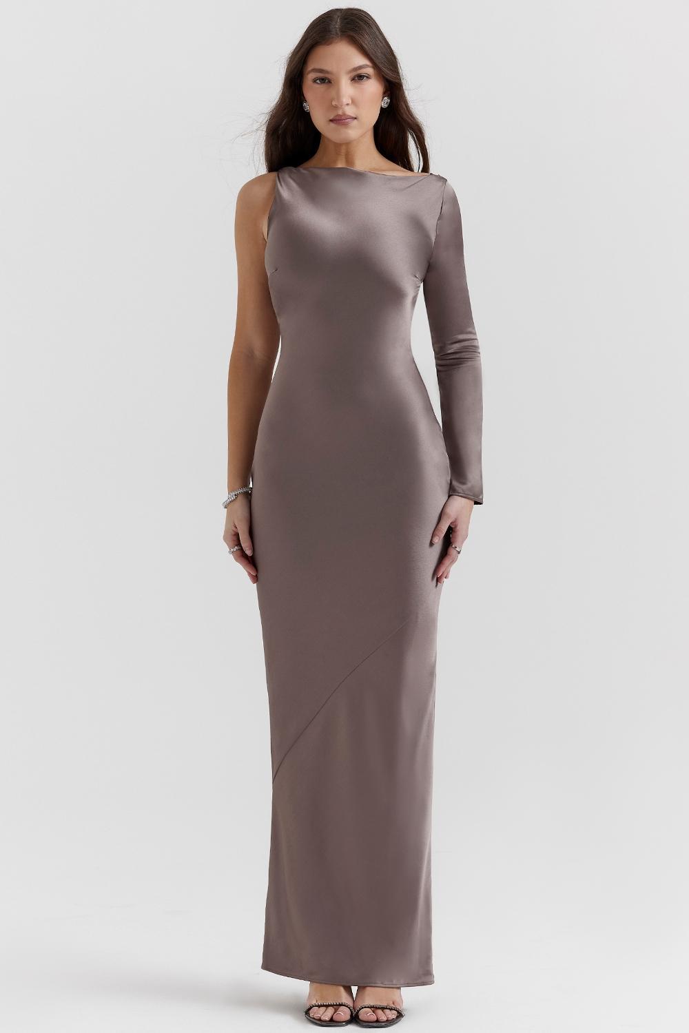 Catiana Smoke One Sleeve Maxi Dress Product Image