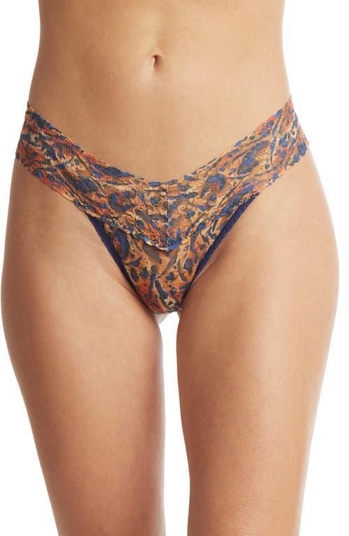 Printed Low-Rise Signature Lace Thong Product Image