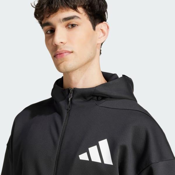 adidas Z.N.E. Full-Zip Hooded Track Jacket Black S Mens Product Image