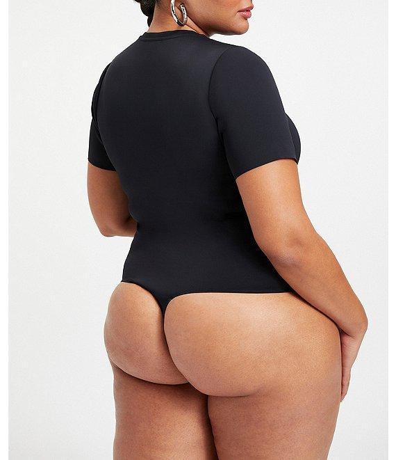 Good American Plus Size Compressive Scuba Crew Neck Short Sleeve Bodysuit Product Image