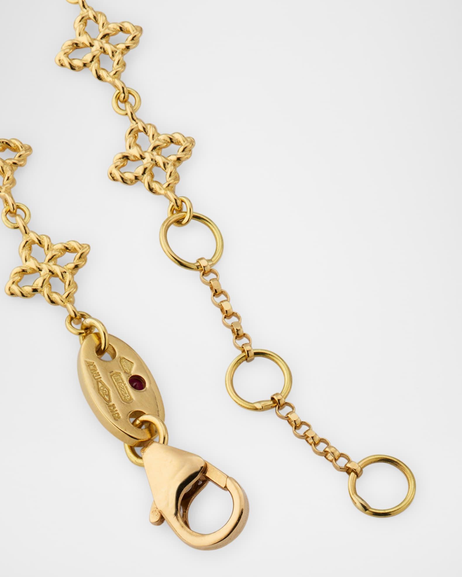 18K Yellow Gold Principessa Diamond Flower Link Bracelet Product Image