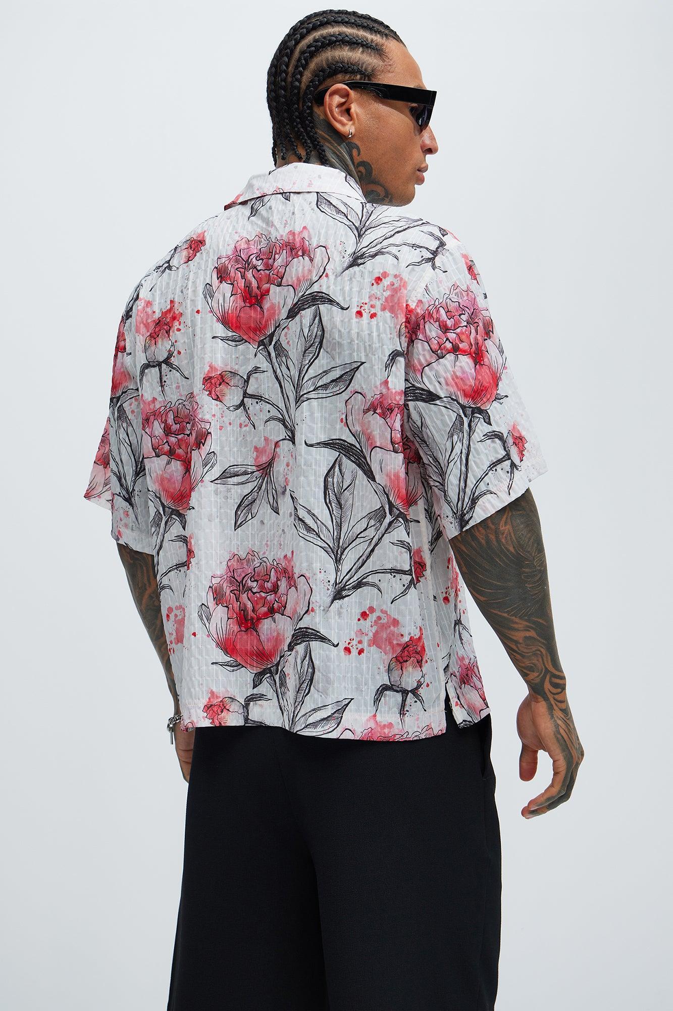 Orient Textured Shirt - Pink/combo Product Image