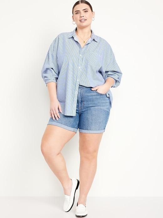 High-Waisted Wow Jean Shorts -- 5-inch inseam Product Image