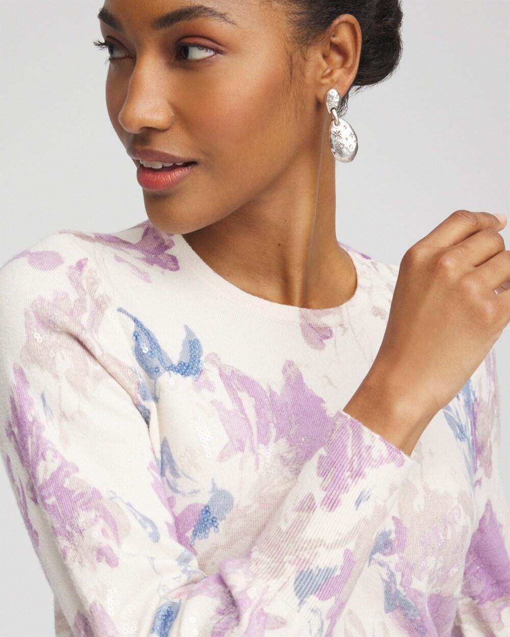 Floral Sequin Pullover Sweater Product Image