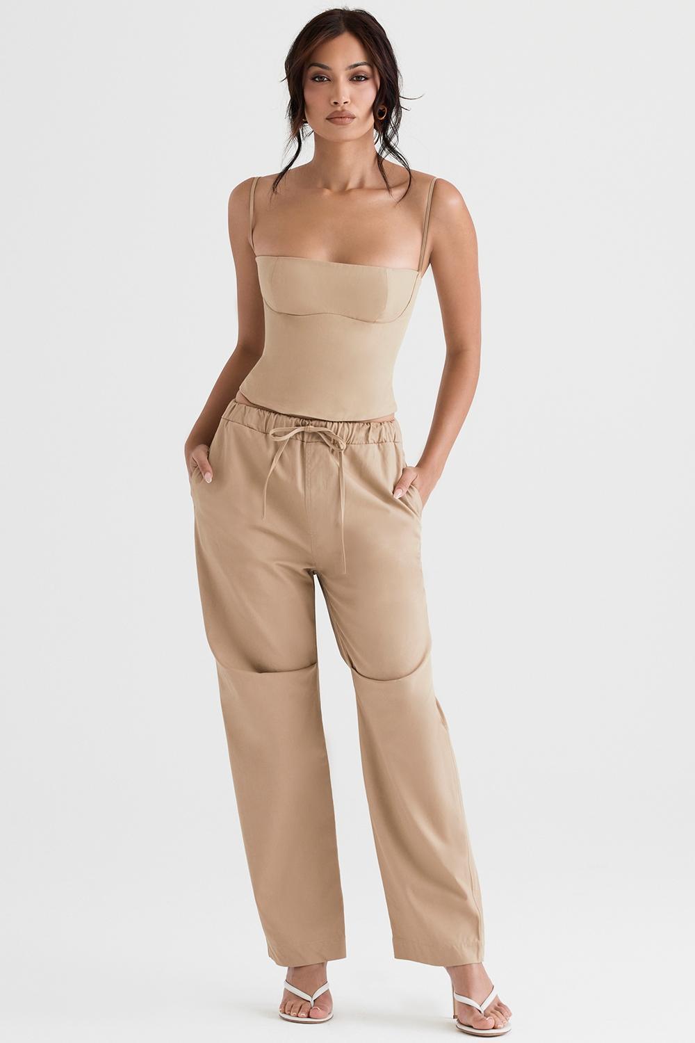 Luna Camel Cargo Trousers Product Image