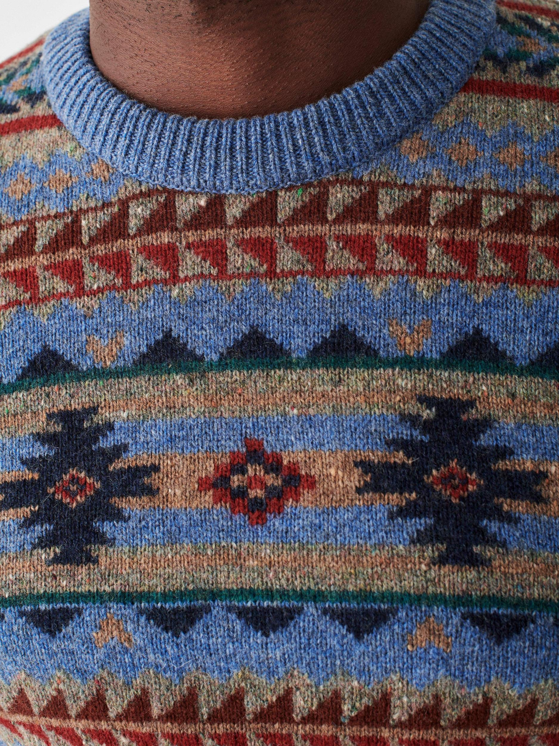 Doug Good Feather Fair Isle Sweater - Blue Winter Night Male Product Image