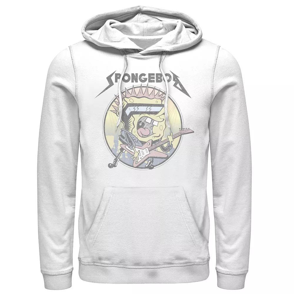 Men's Spongebob Goofy Goober Rock n Roll Circle Portrait Hoodie, Size: 3XL, White Product Image