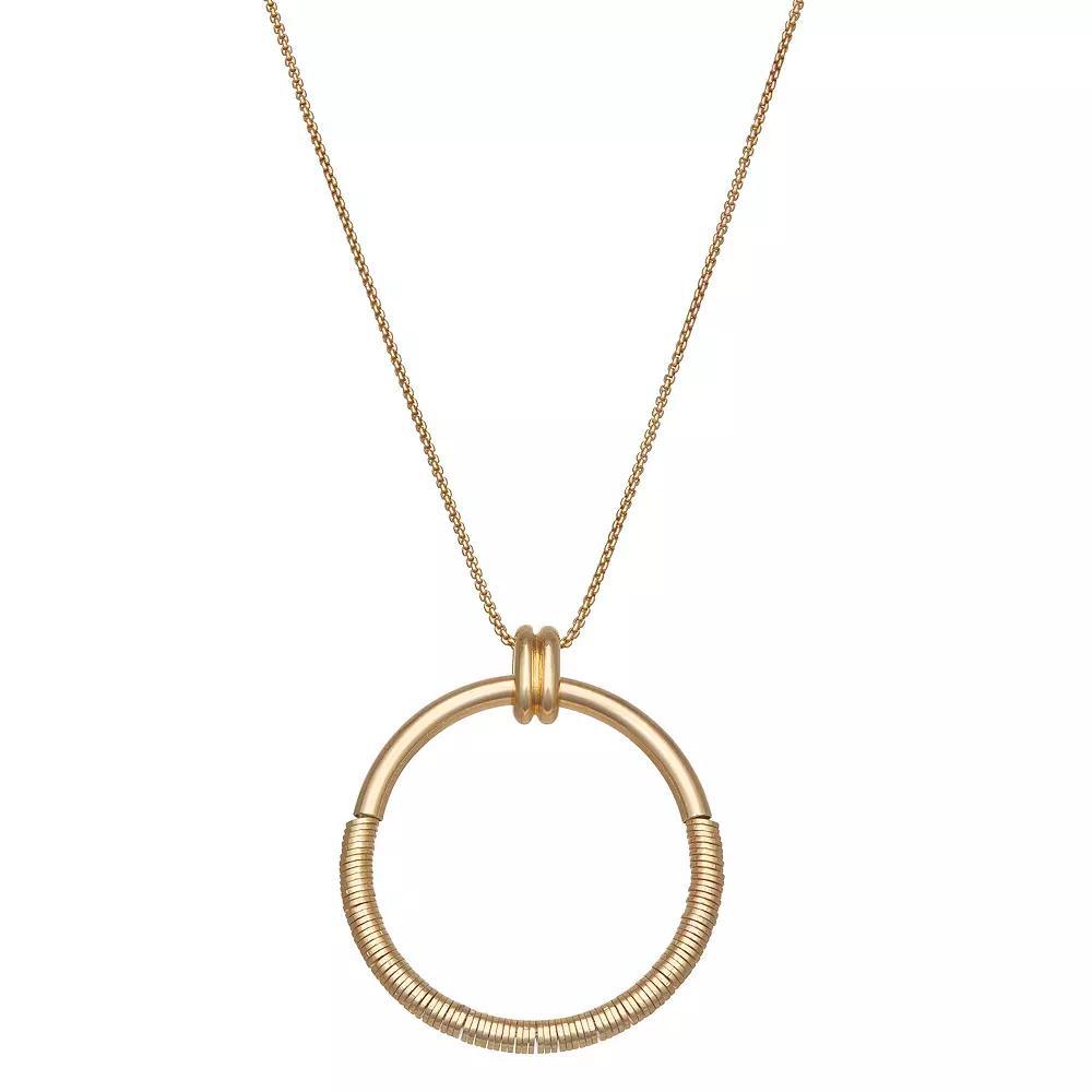 Nine West 34 in. Ring Pendant Necklace, Women's, Gold Tone Product Image