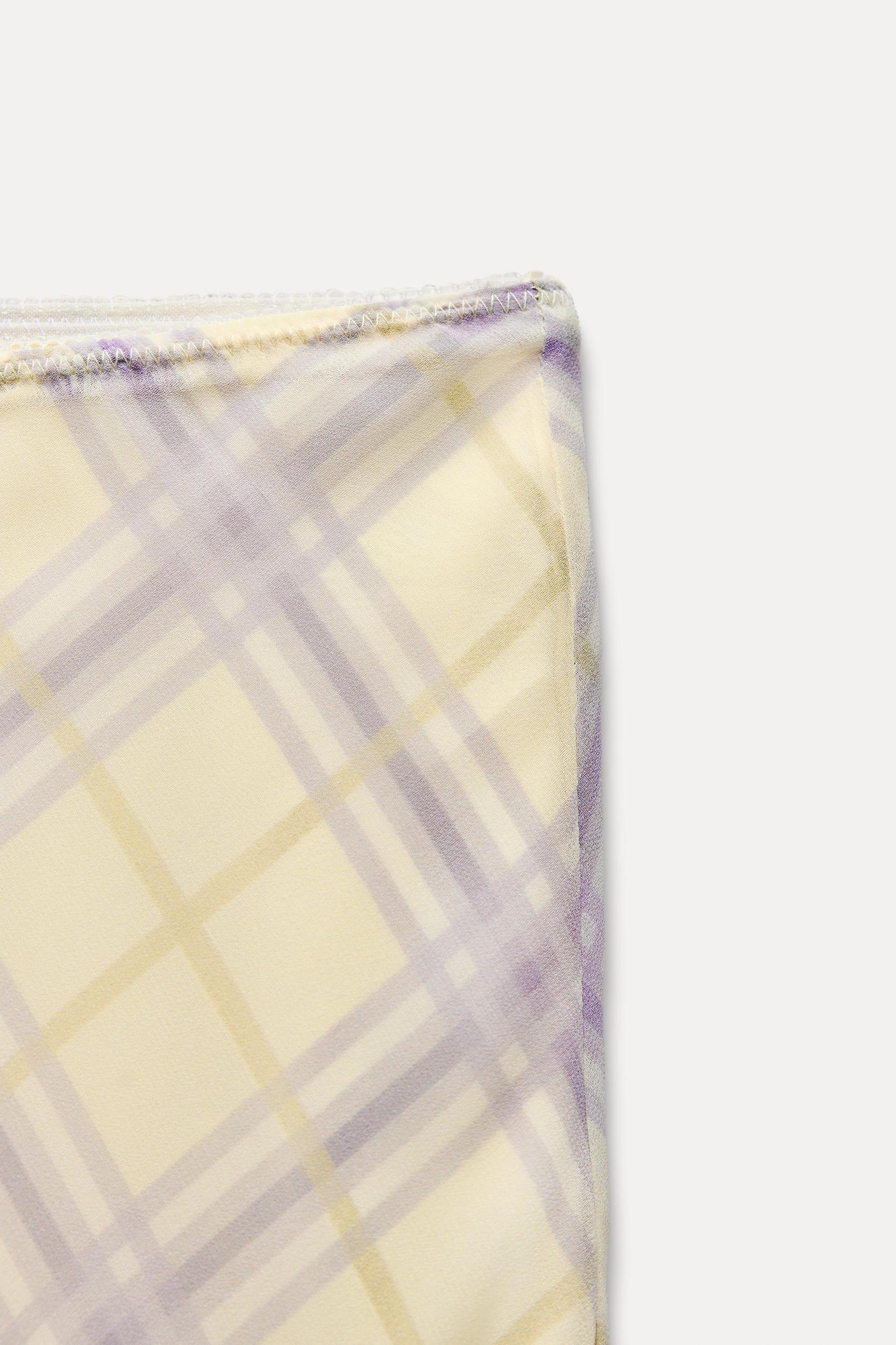 ASYMMETRIC PLAID SKIRT WITH RUFFLES Product Image
