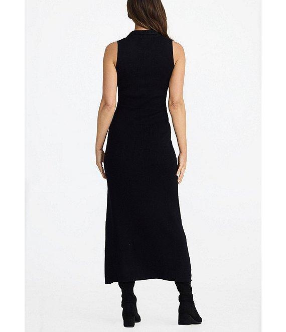Brave + True Mimi Split V-Neckline Sleeveless Sweater Rib Bodycon Midi Dress Product Image