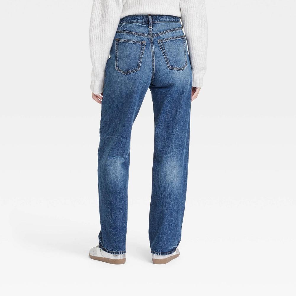 Women's Mid-Rise Tie-Waist Drawstring Baggy Jeans - Universal Thread™ Light Wash 14 Short: Relaxed Fit, Frayed Hem Product Image