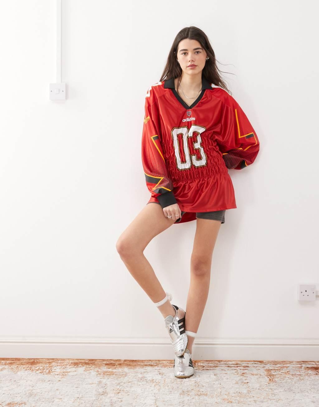 adidas Originals Adilenium Season 3 jersey top in red Product Image