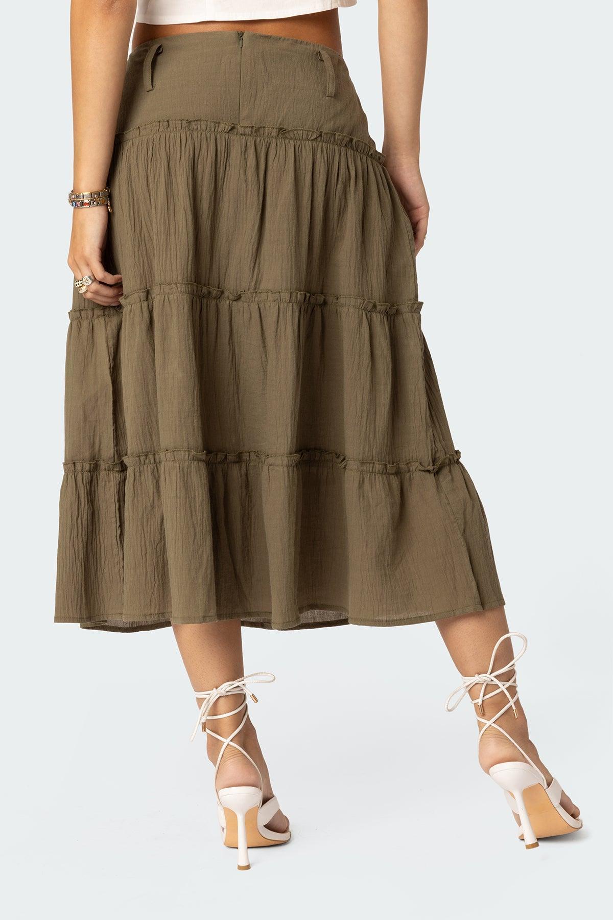 Melinda Tiered Midi Skirt Product Image