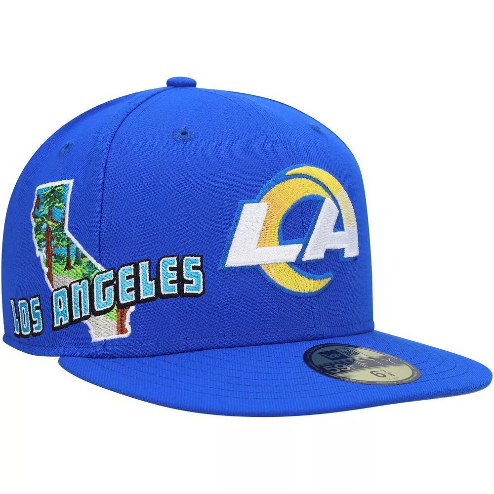 Men's New Era Royal Los Angeles Rams Stateview 59FIFTY Fitted Hat, Size: 7 5/8, Blue Product Image