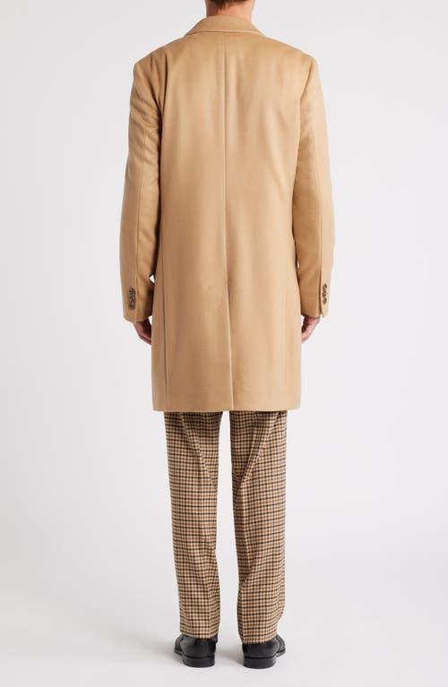 HUGO BOSS Boss Hyde Felted Wool & Cashmere Car Coat In Dark Beige Product Image