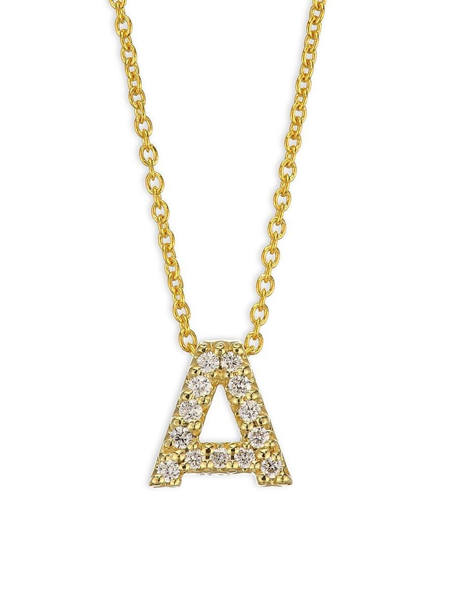 Womens Tiny Treasures Diamond & 18K Yellow Gold Initial Necklace Product Image