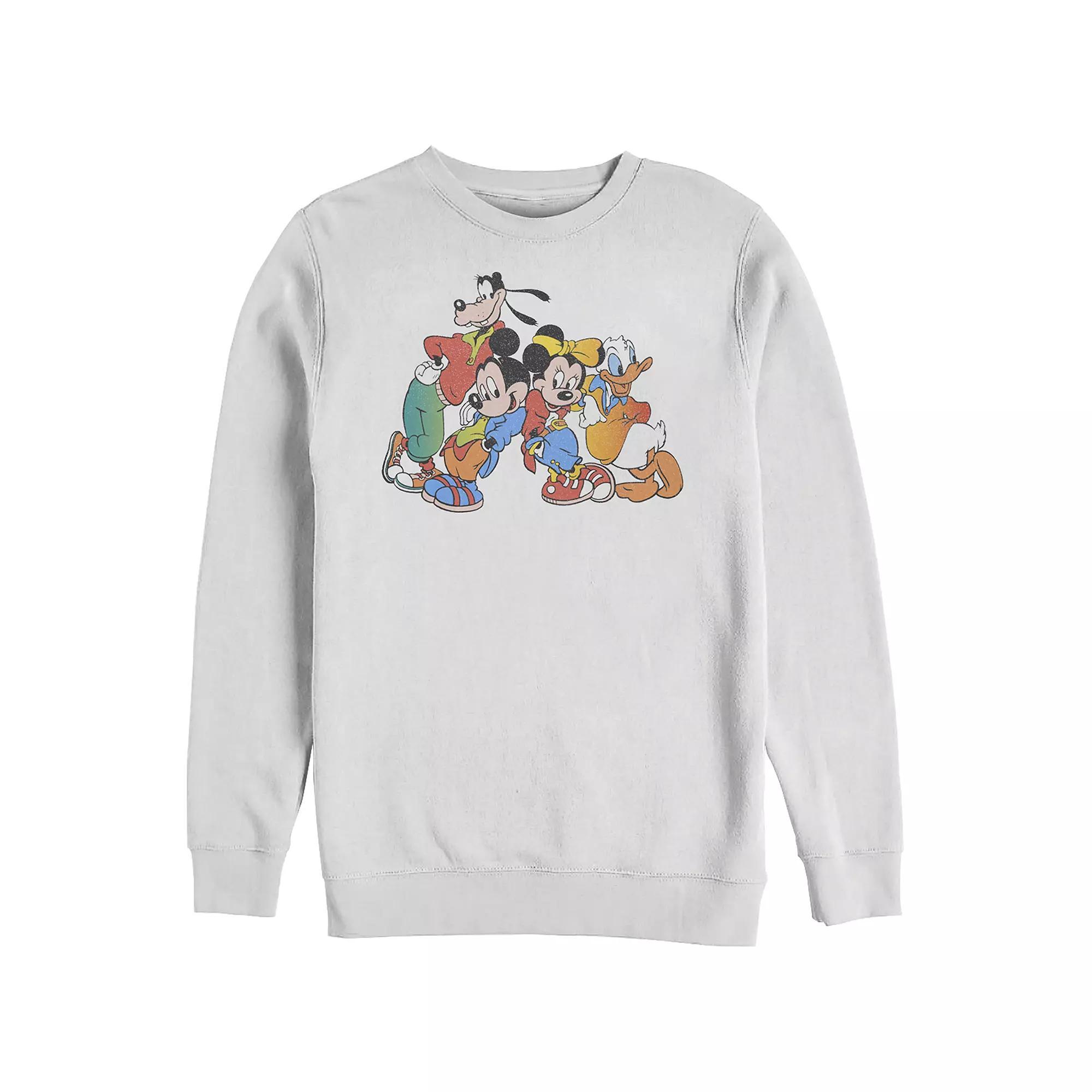 Men's Disney's Mickey And Friends 90s Style Sweatshirt, Size: XXL, White Product Image