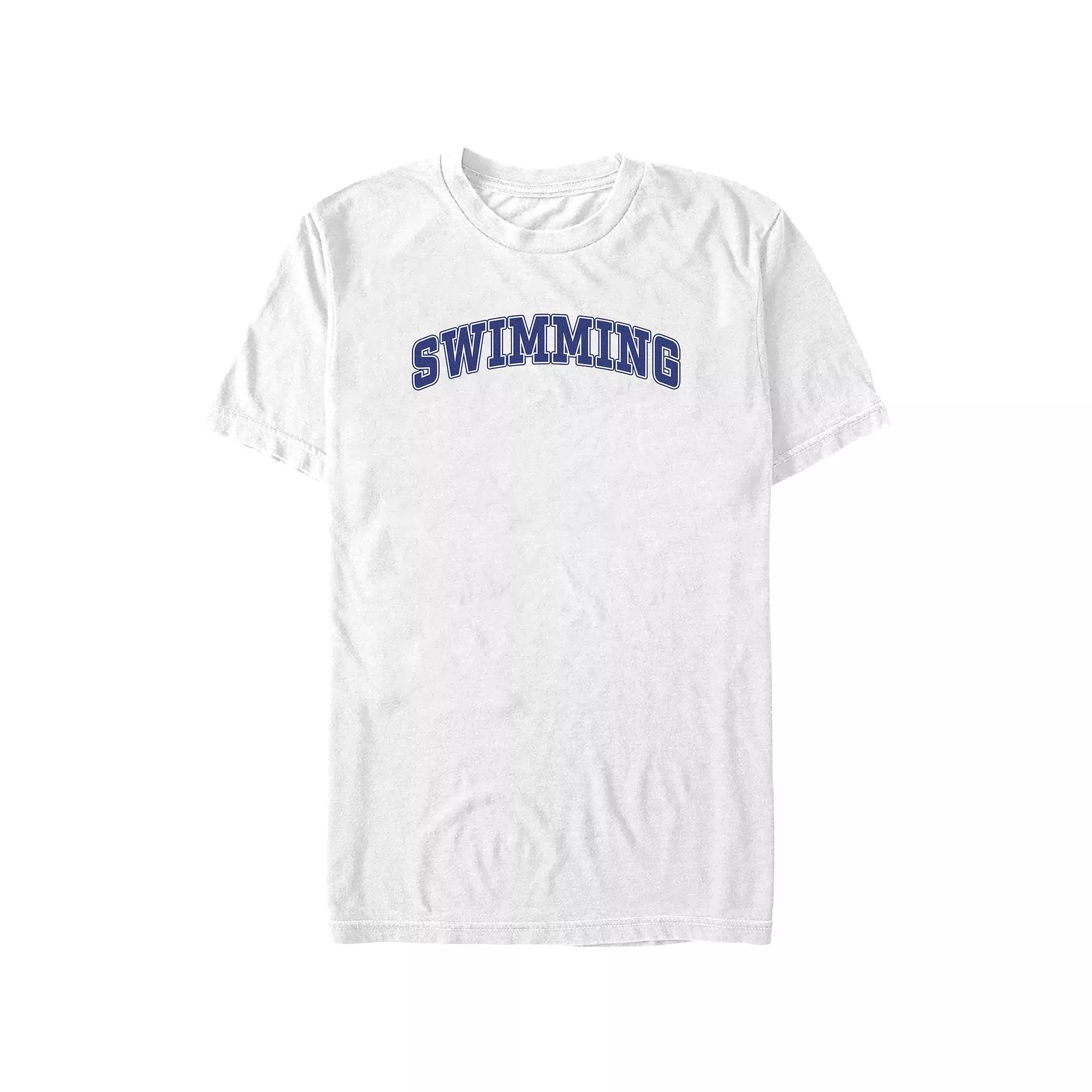 Big & Tall Swimming Graphic Tee, Men's, Size: 3XL Tall, White Product Image