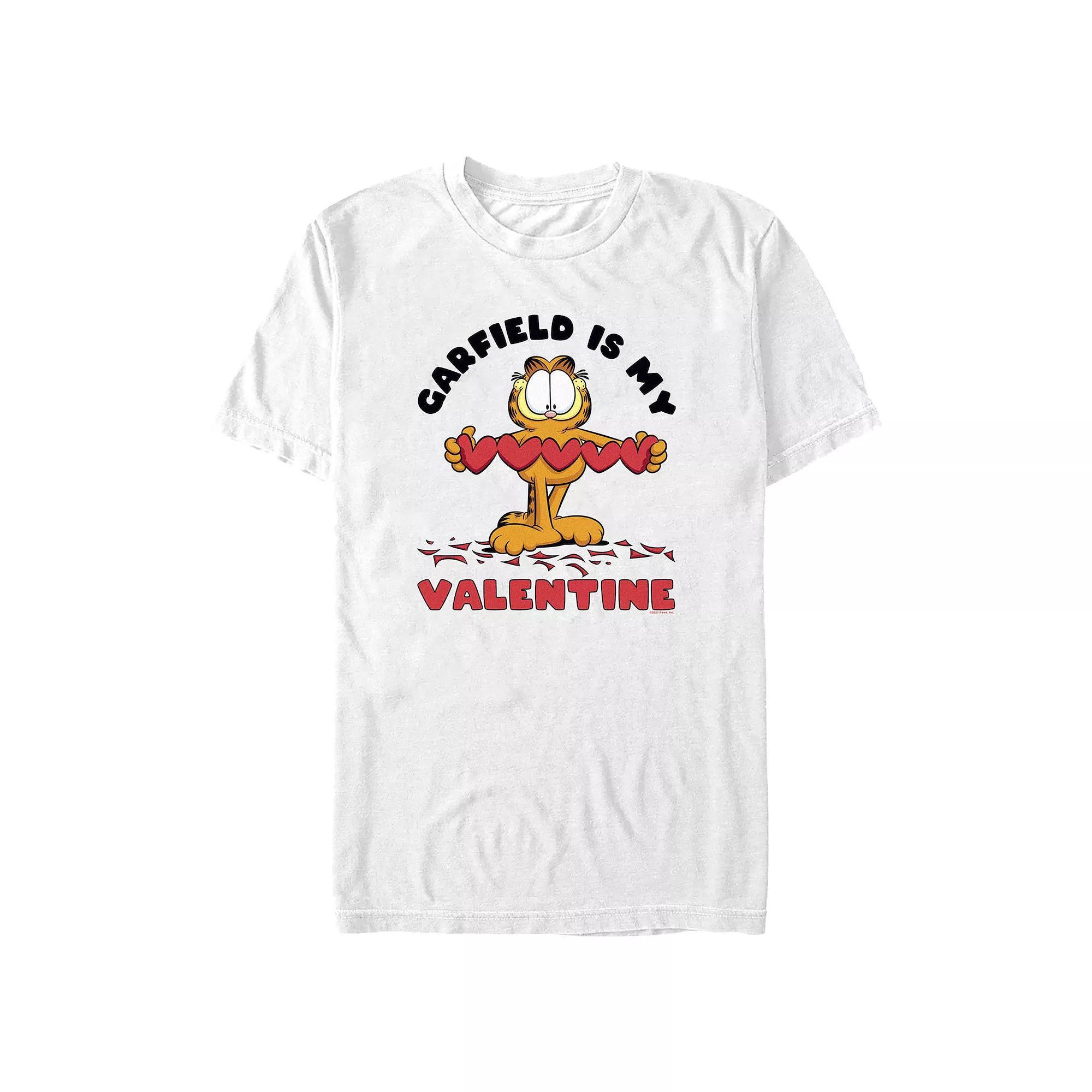 Men's Garfield Is My Valentine Graphic Tee, Size: XXL, White Product Image