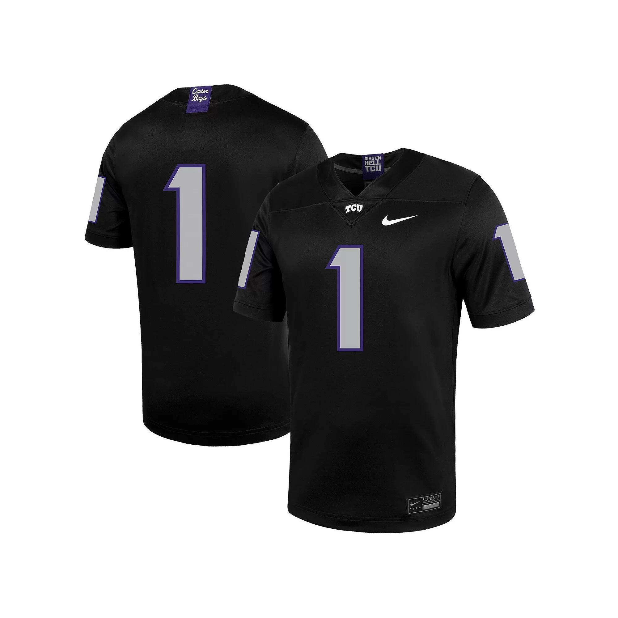 Men's Nike #1 Black TCU Horned Frogs Untouchable Football Jersey, Size: 3XL Product Image