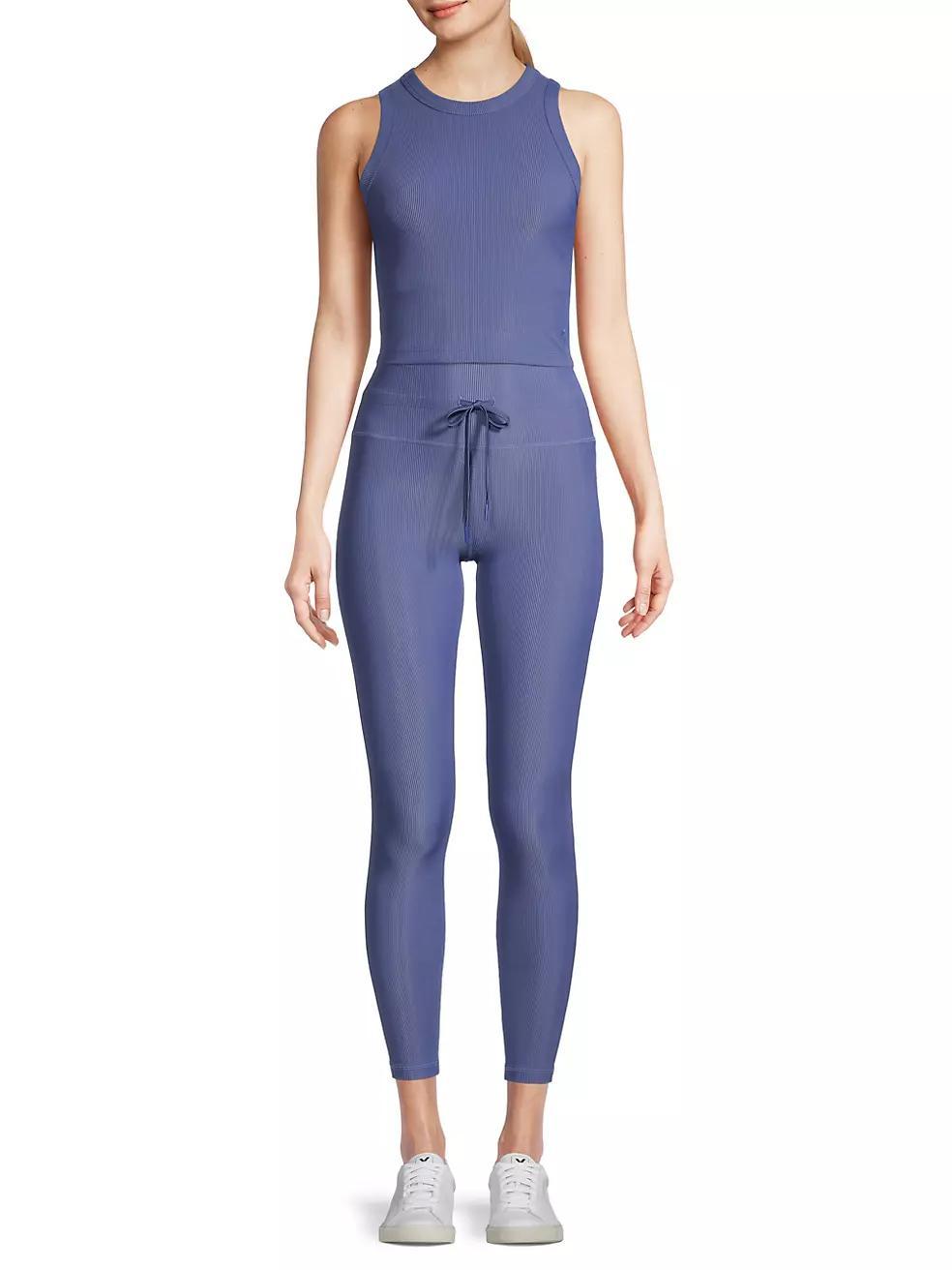 Cleo Rib-Knit Drawstring Leggings Product Image