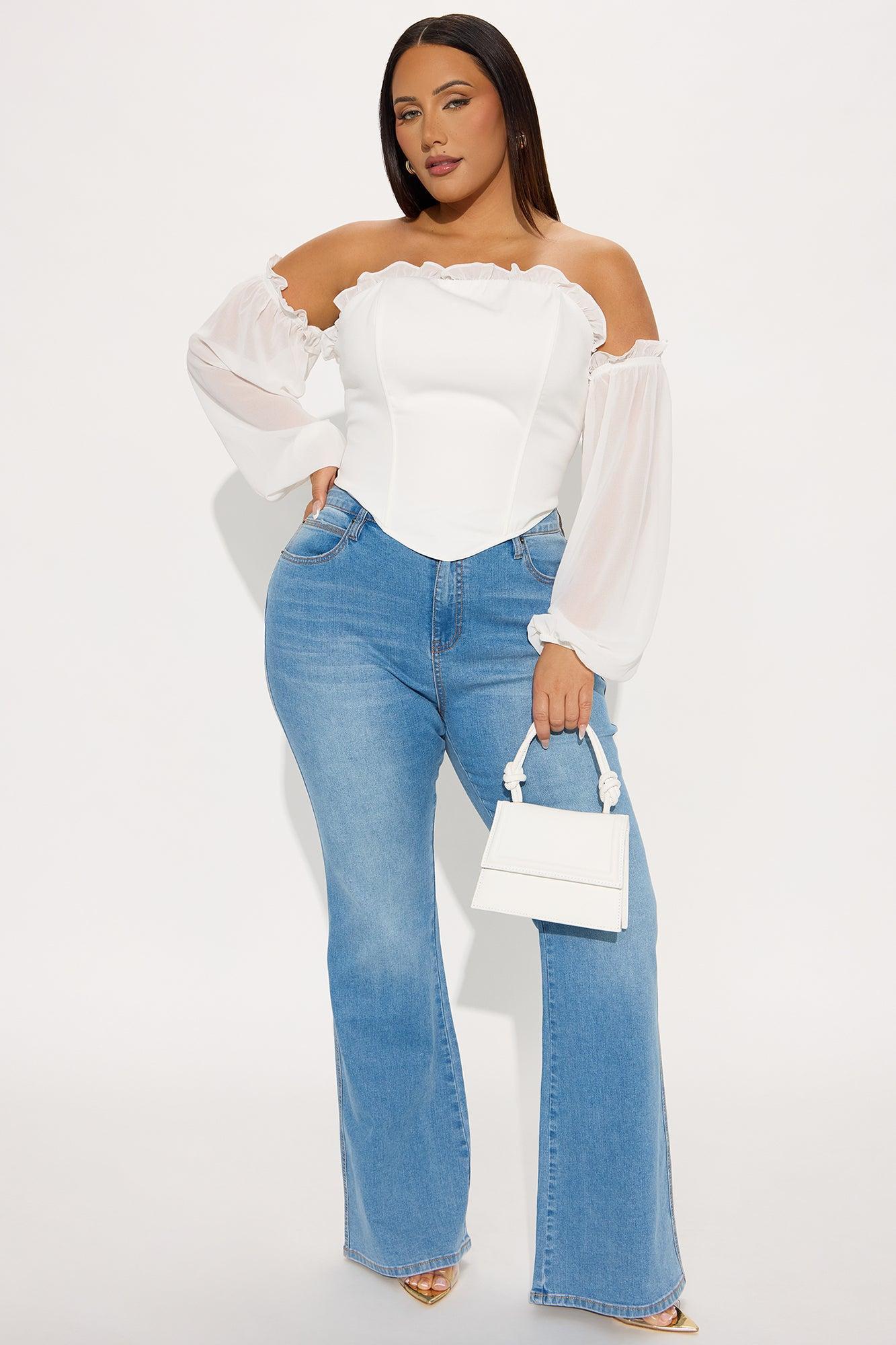 Have It All Off Shoulder Corset Top - White Female Product Image