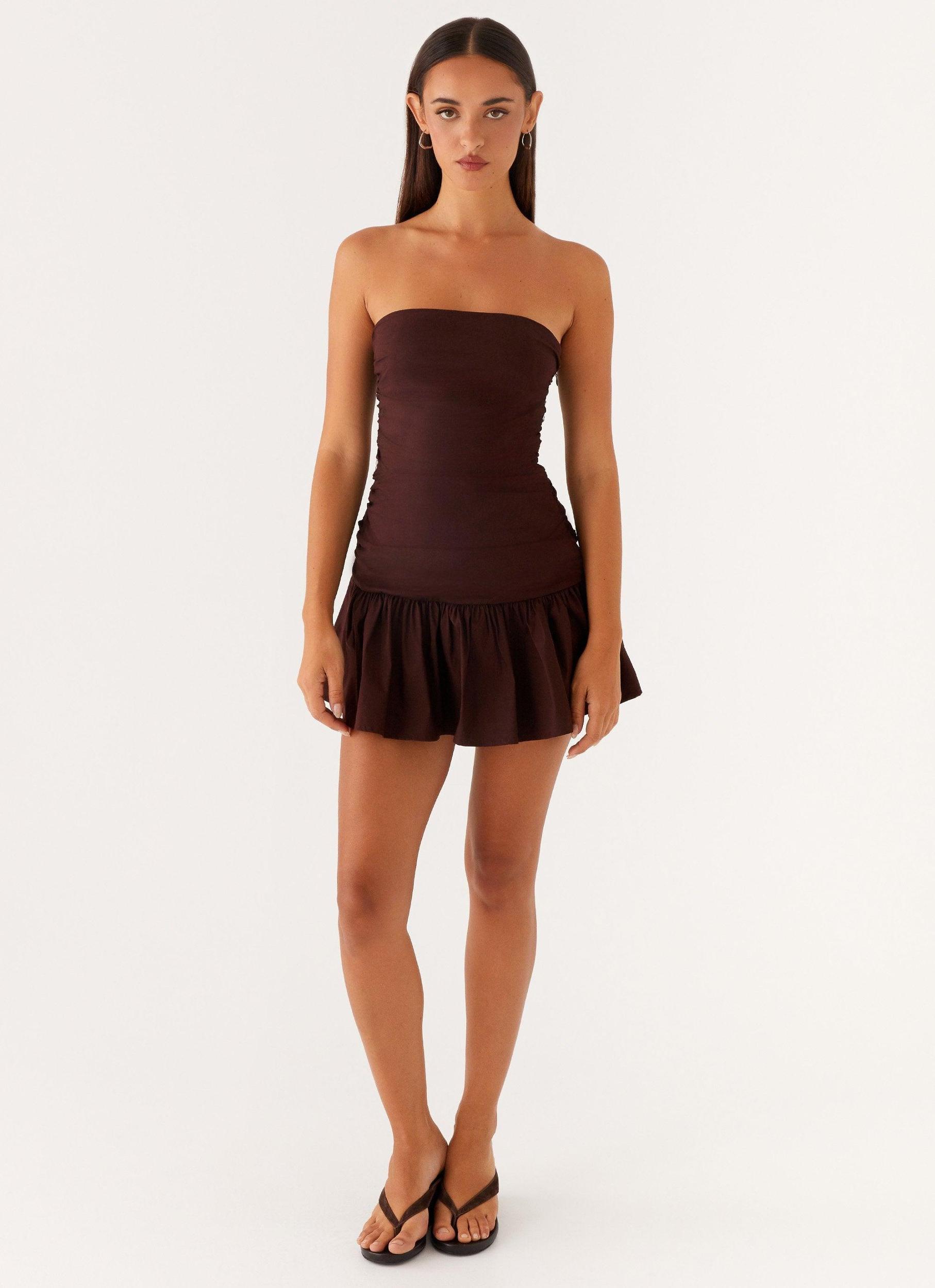 Carmel Mini Dress - Chocolate Product Image