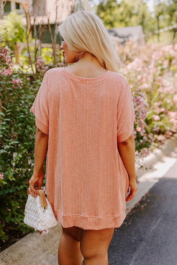 Opening Act Ribbed Top in Peach Curves Product Image