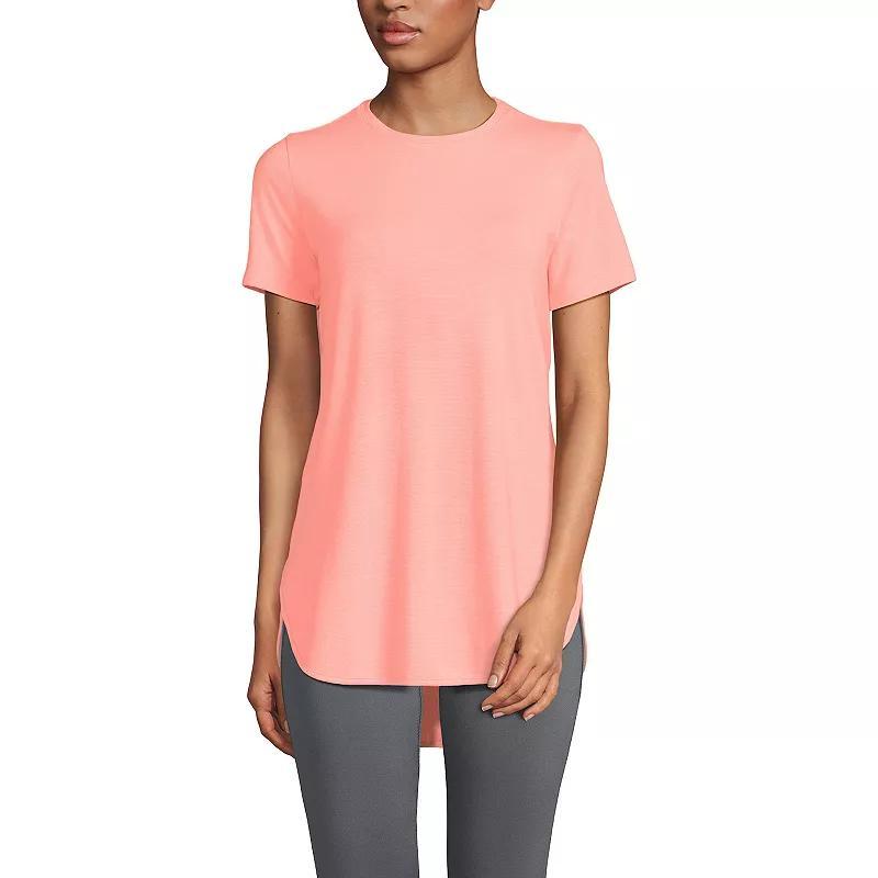 Petite Lands' End Moisture-Wicking UPF 50 Tunic Tee, Women's, Size: Small Petite, Blue Surf Pinstripe Product Image