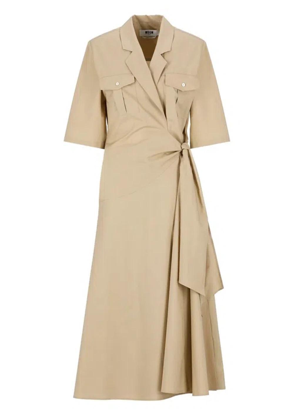 MSGM Chemisier Dress In Brown Product Image