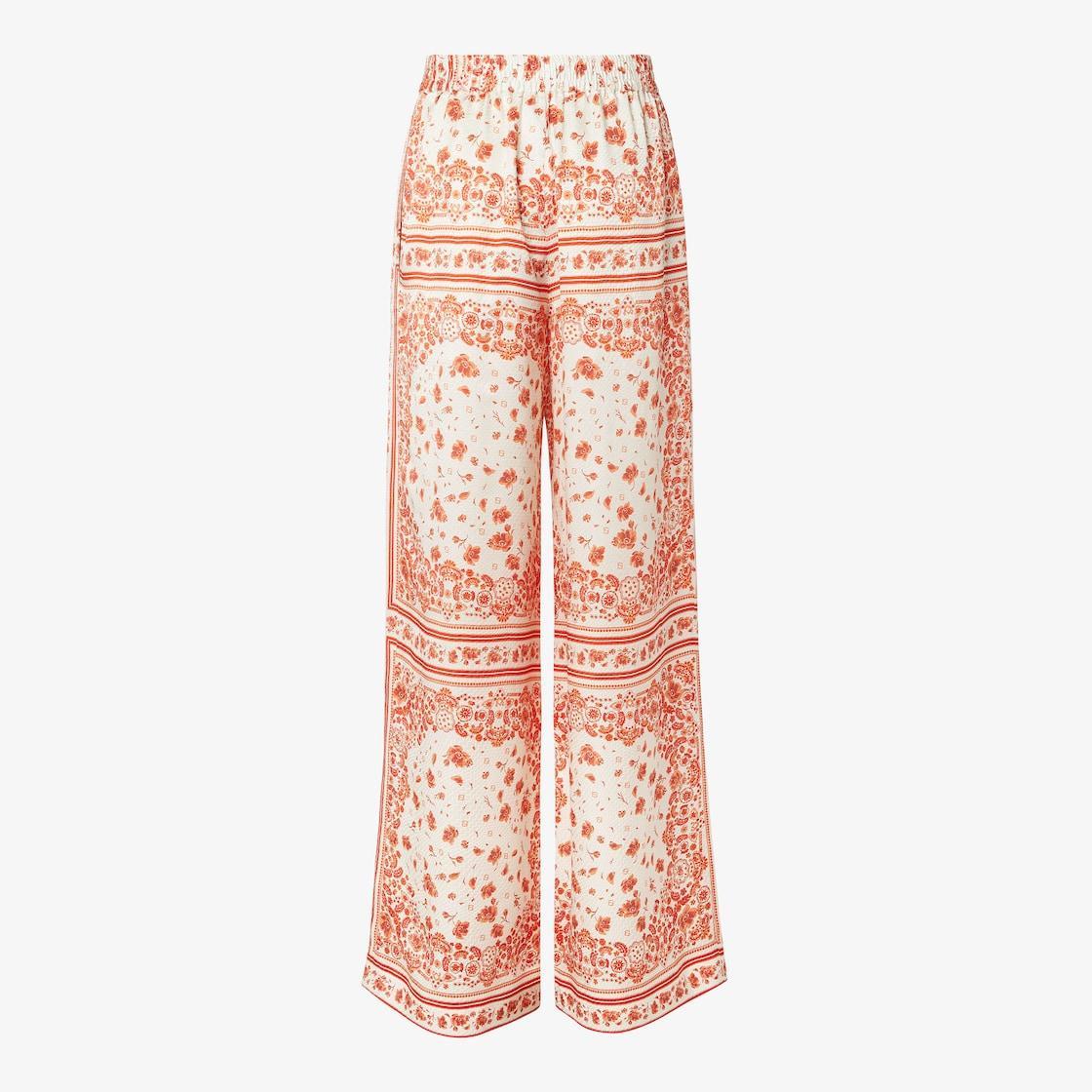 PantsSilk pants with Coral Bandana print Product Image
