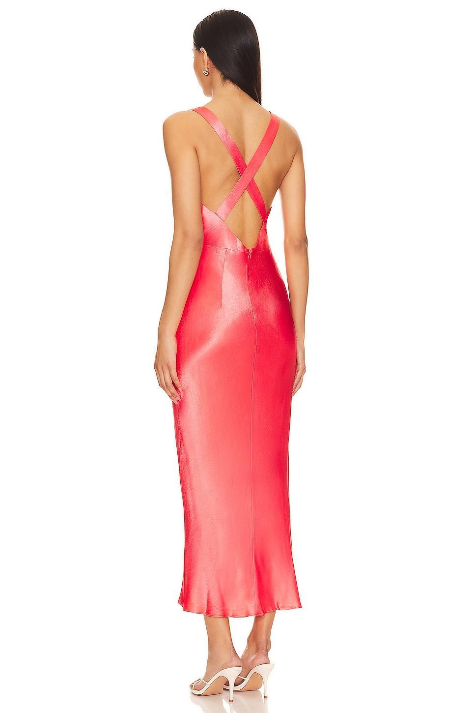 Camille Plunged Cross Back Midi Dress Shona Joy Product Image