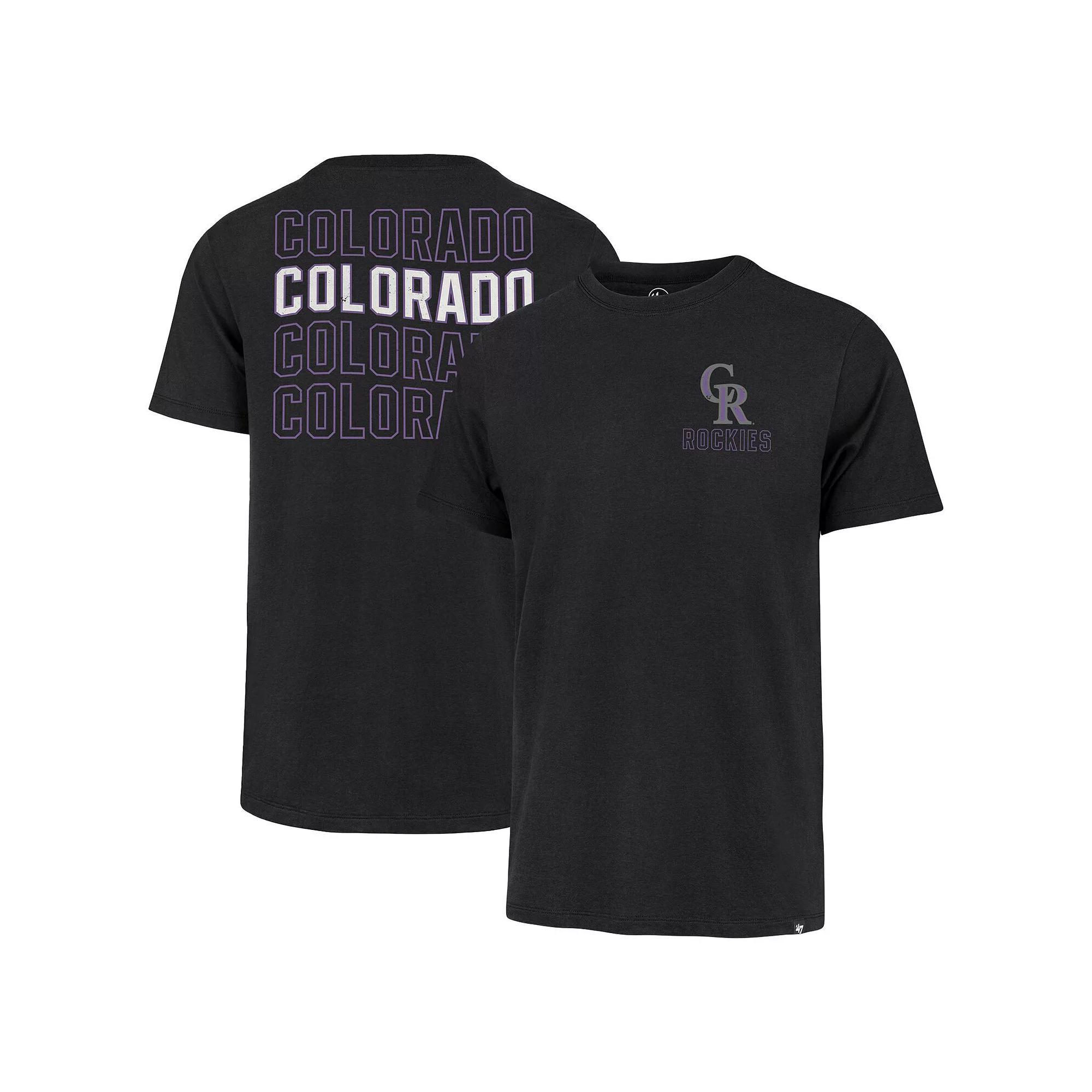 Men's '47 Black Colorado Rockies Hang Back Franklin T-Shirt, Size: Medium Product Image