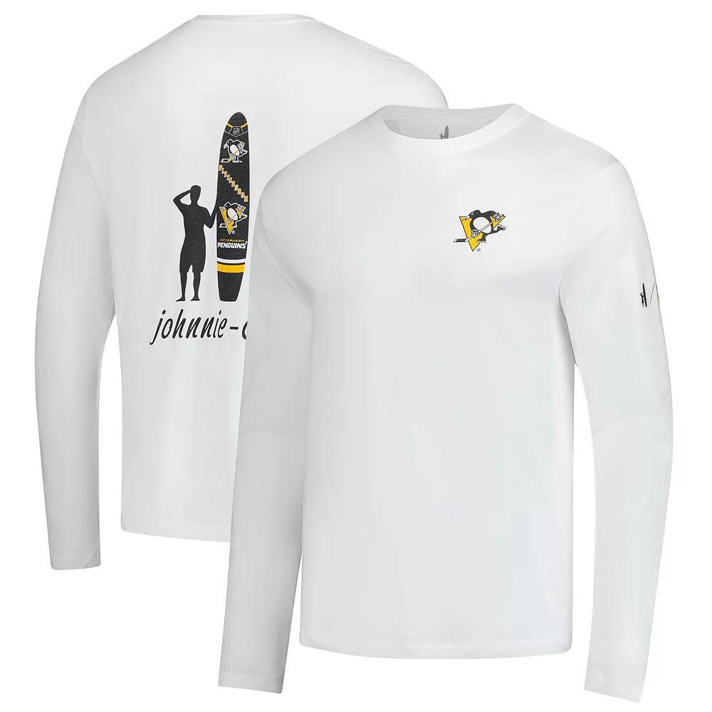 Men's johnnie-O White Pittsburgh Penguins Adam Long Sleeve T-Shirt, Size: Small Product Image