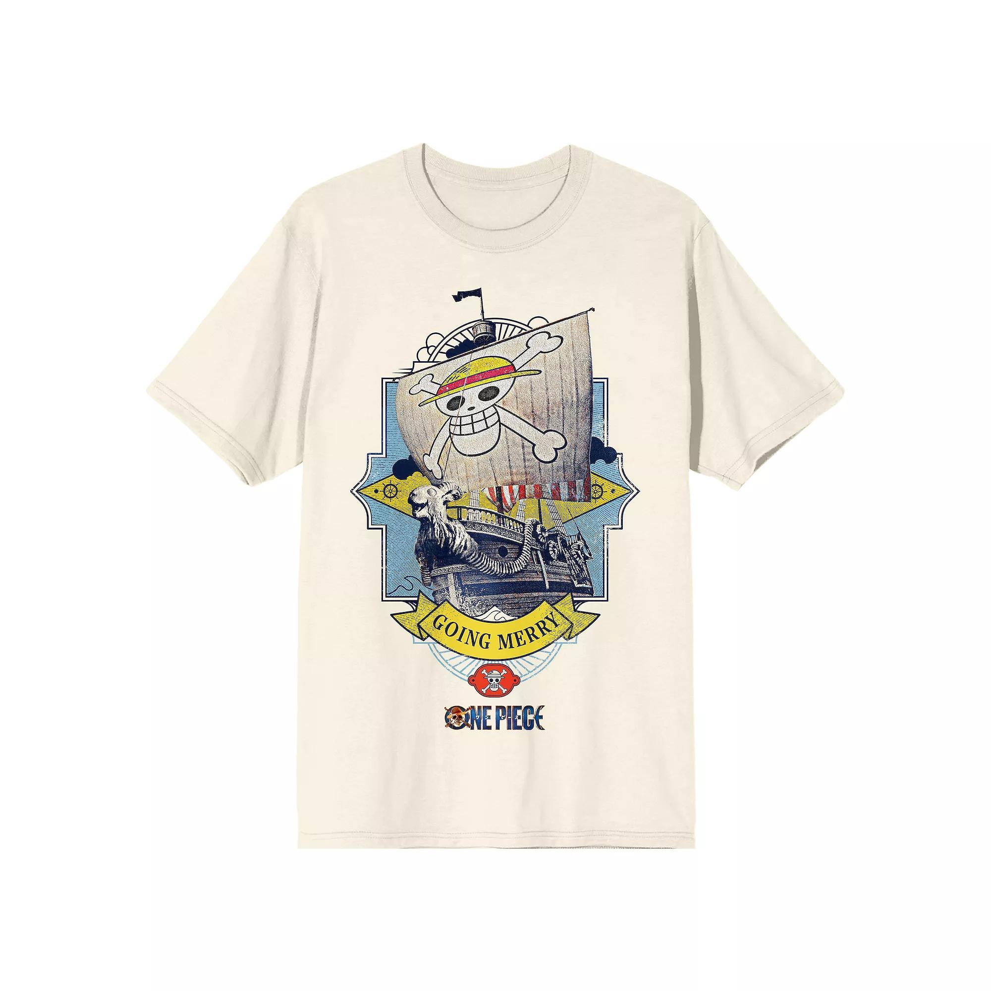 Men's One Piece (Live Action) Graphic Tee, Size: XXL, Beige Khaki Product Image
