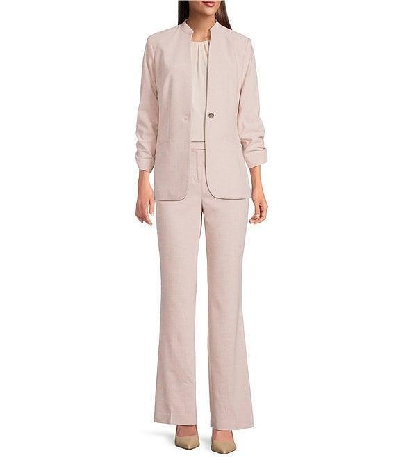 Calvin Klein Novelty Stand Collar 3/4 Sleeve One-Button Front Jacket Product Image