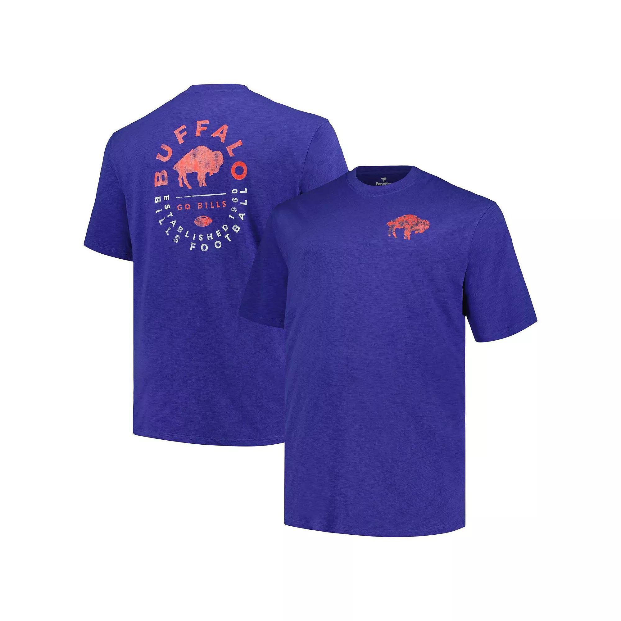 Men's Profile Royal Buffalo Bills Big & Tall Two-Hit Throwback T-Shirt, Size: 2XB, Blue Product Image