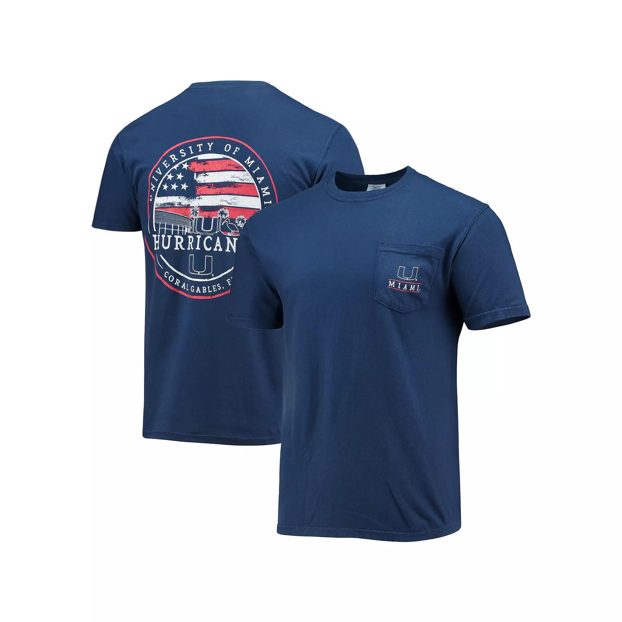 Men's Navy Miami Hurricanes Campus Americana T-Shirt, Size: XL, Blue Product Image