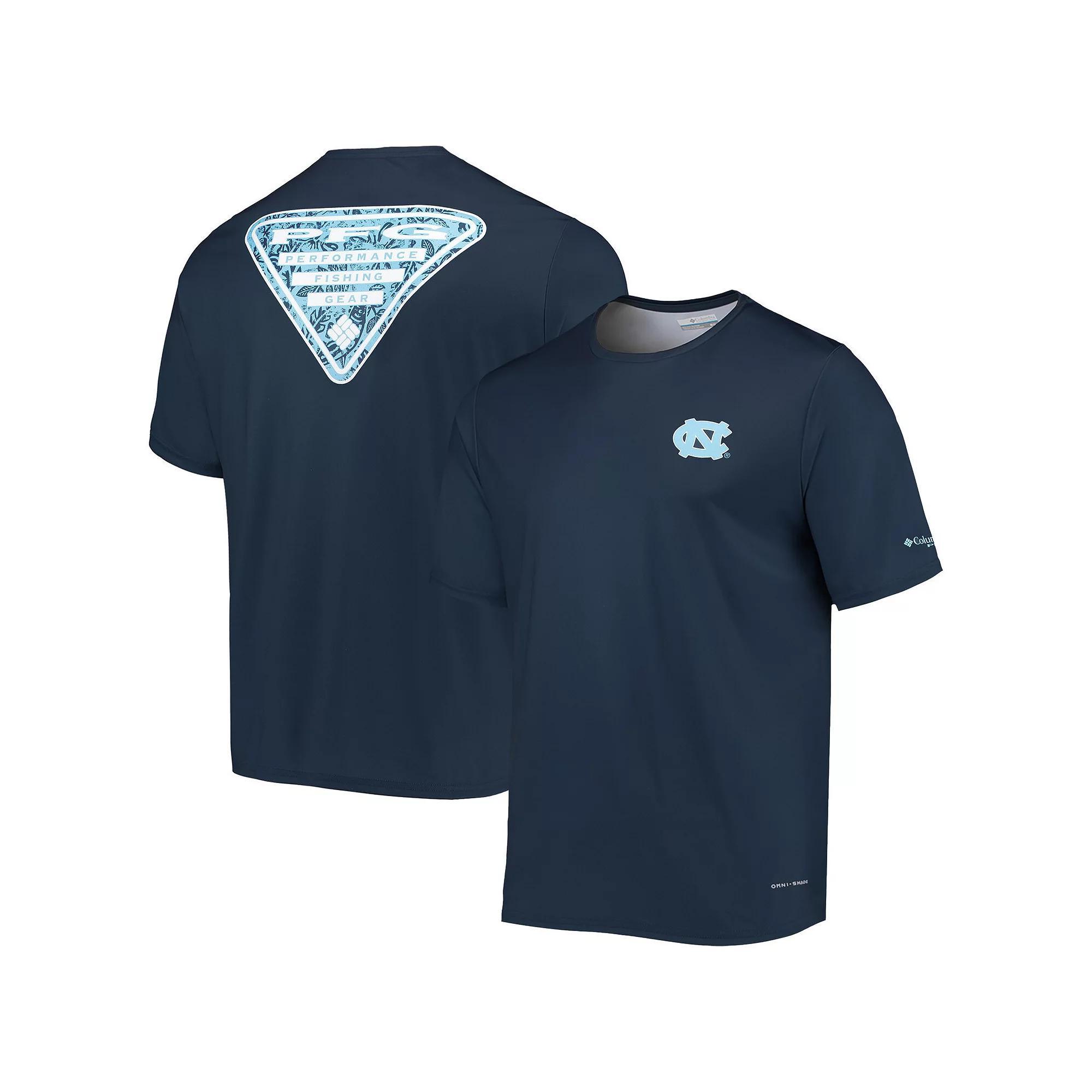 Men's Columbia Navy North Carolina Tar Heels Terminal Tackle Omni-Shade T-Shirt, Size: Large, Blue Product Image