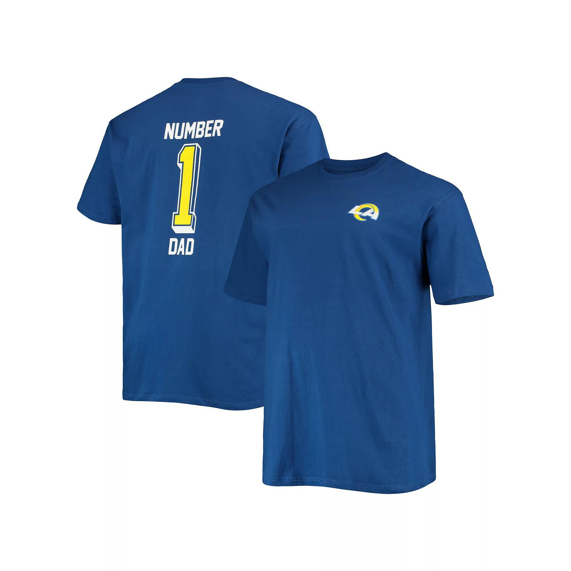 Men's Fanatics Branded Royal Los Angeles Rams Big & Tall #1 Dad 2-Hit T-Shirt, Size: 6XB, Blue Product Image