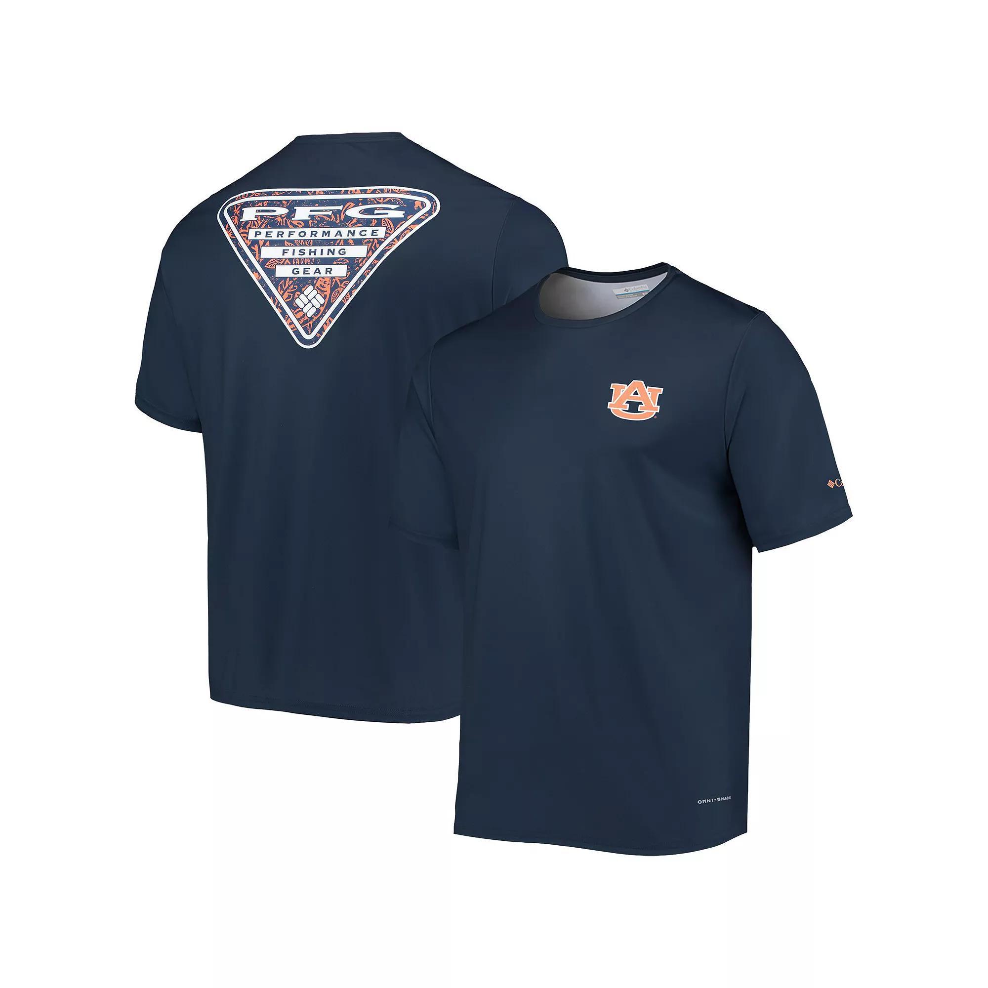 Men's Columbia Navy Auburn Tigers Terminal Tackle Omni-Shade T-Shirt, Size: Large, Blue Product Image